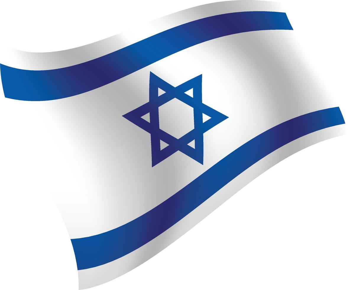 israël vlag zwaaien geïsoleerde vectorillustratie vector