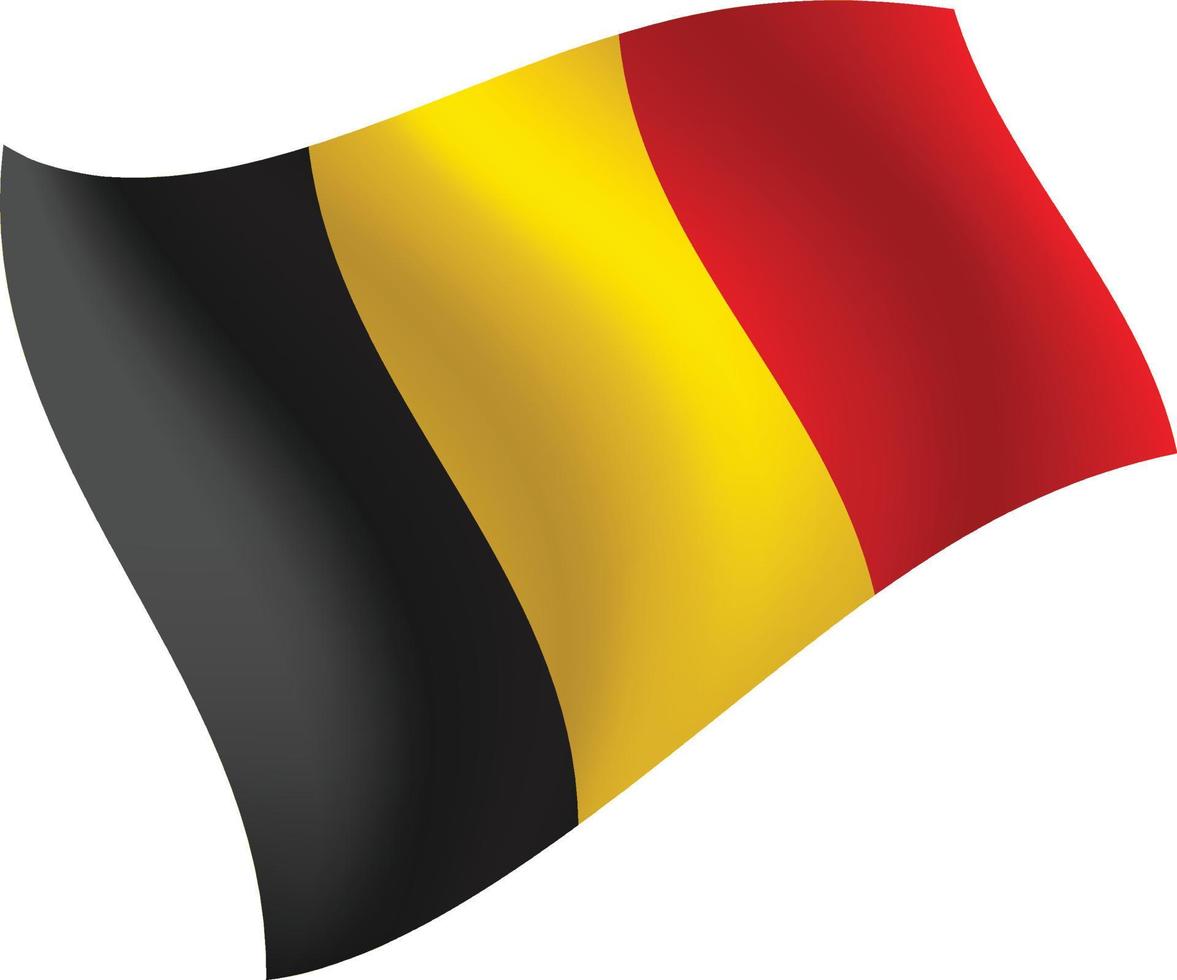 belgische vlag zwaaien geïsoleerde vectorillustratie vector