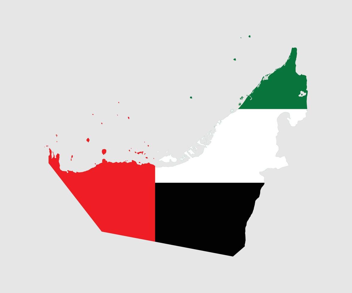 kaart en vlag van verenigde arabische emiraten vector