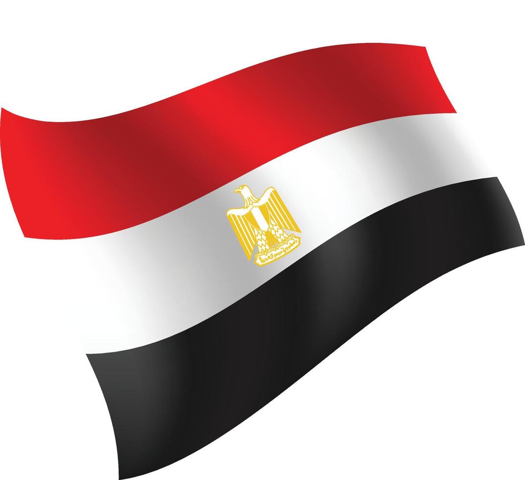 egypte vlag zwaaien geïsoleerde vectorillustratie vector