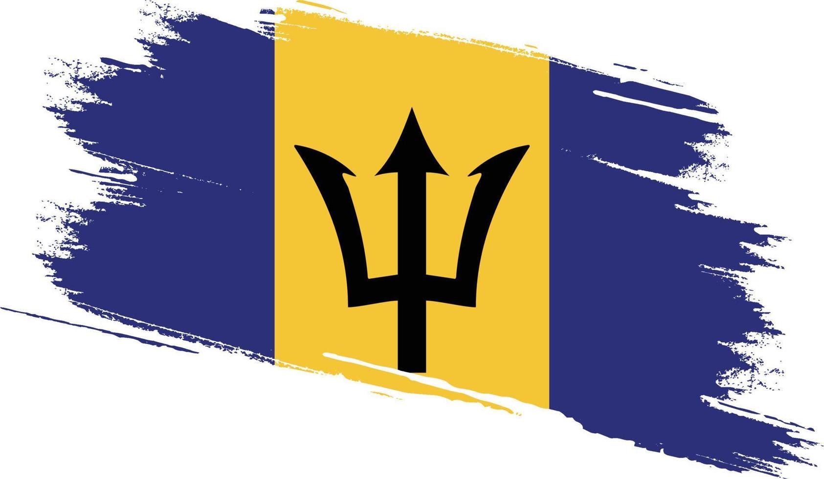 vlag van barbados met grungetextuur vector