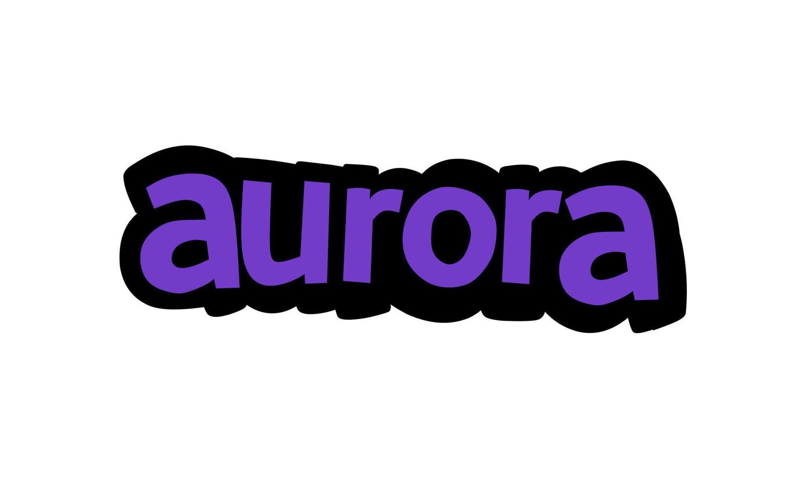 aurora schrijven vector ontwerp op witte achtergrond