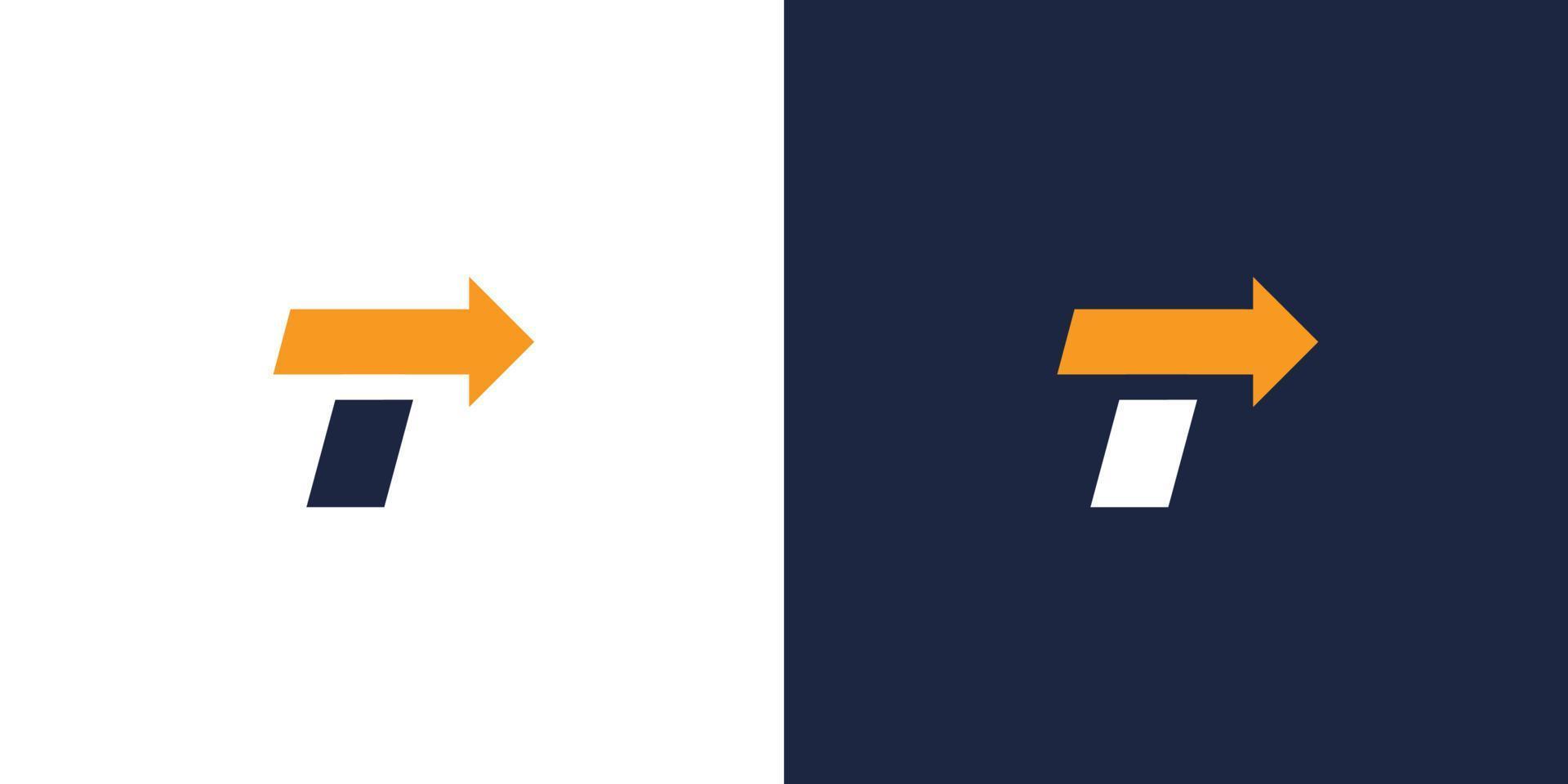 de eerste letter t-logo-ontwerpcombinatie van een uniek en modern richtingsymbool vector