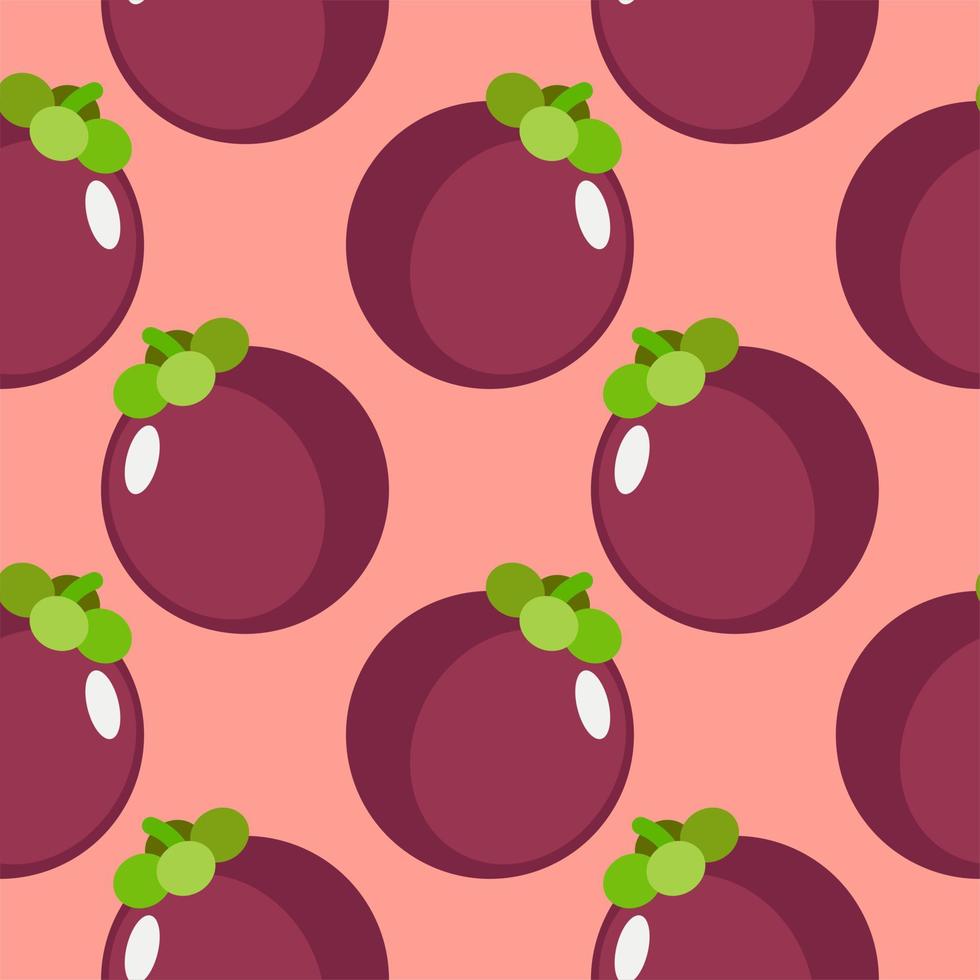 mangosteen naadloze patroon plat ontwerp vectorillustratie vector