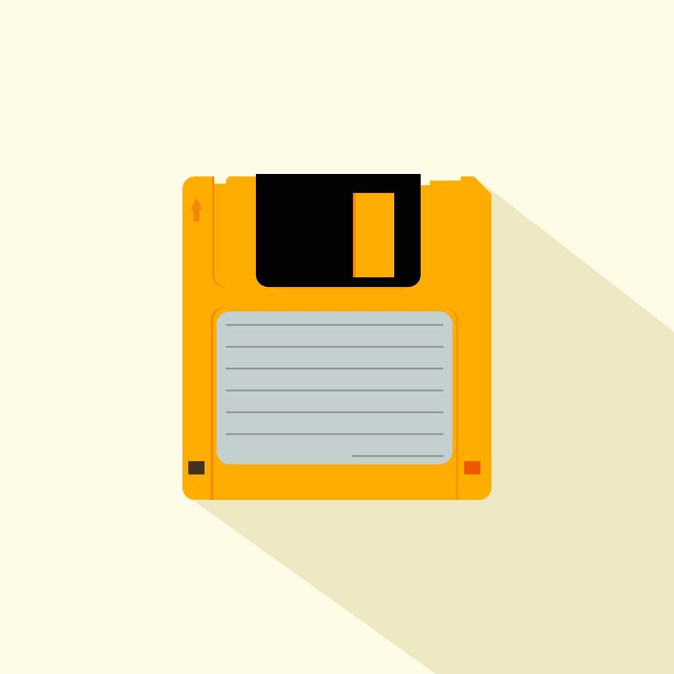 diskette vectorillustratie in vlakke stijl. leuke stijl en pose door beperkte vintage diskette. diskette oude technologie schattige kawaii cartoon vector