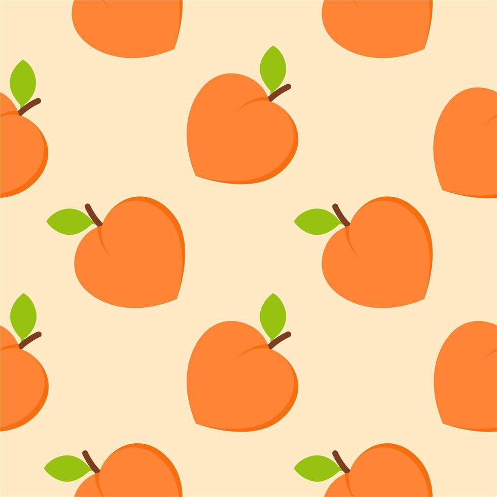 emoji perzik patroon. fruit behang. vector. perziken naadloze patroon. vector illustratie