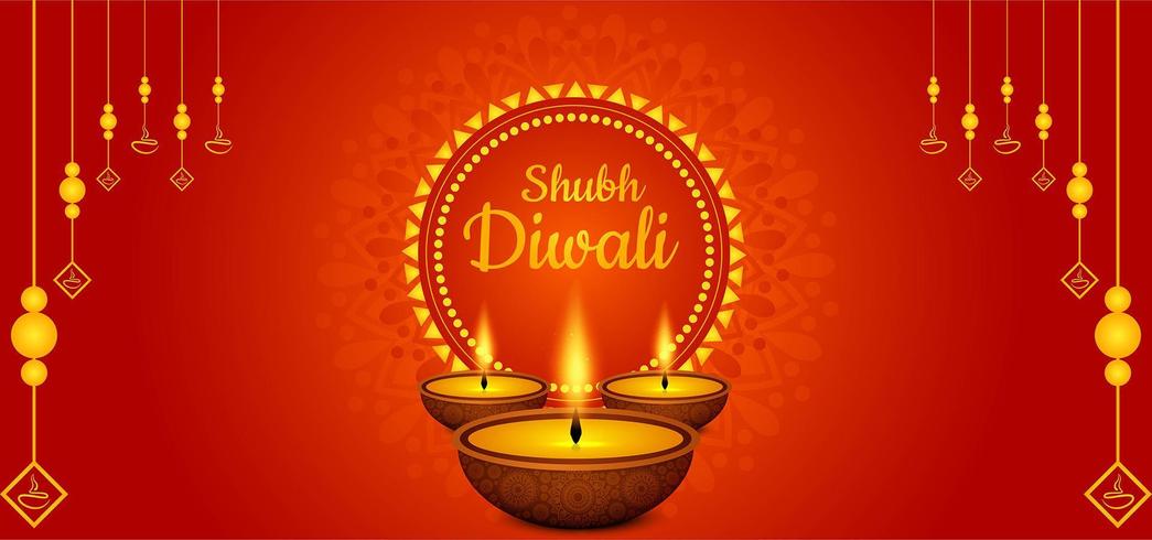 Creatief Diwali-festival sjabloonontwerp vector