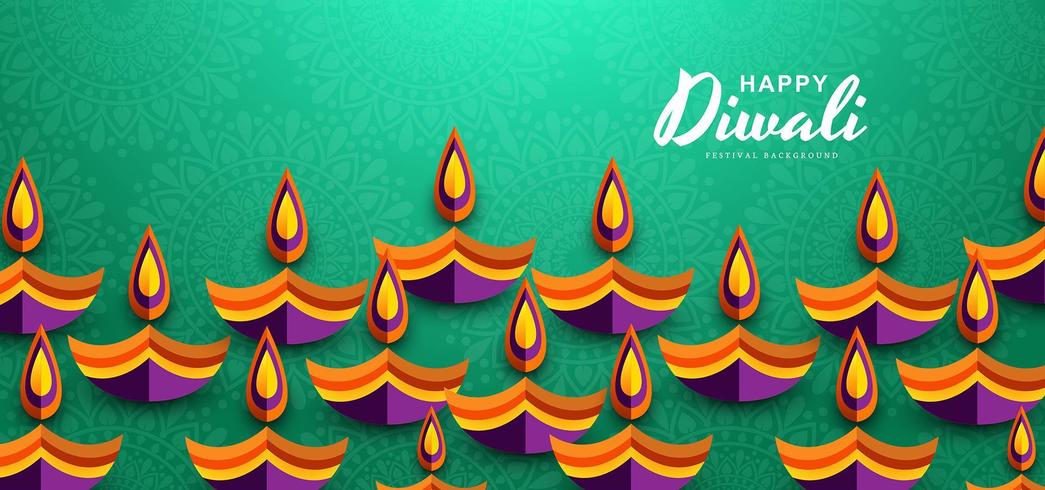 Mooie wenskaart voor hindoe gemeenschap festival Diwali achtergrond vector