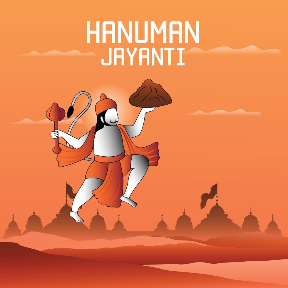 jay shri ram, happy hanuman jayanti, viert de geboorte van heer sri hanuman vector