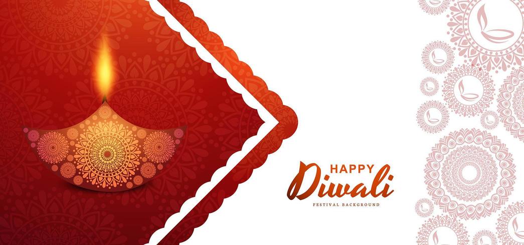 Hindoe diwali festival banner achtergrond vector