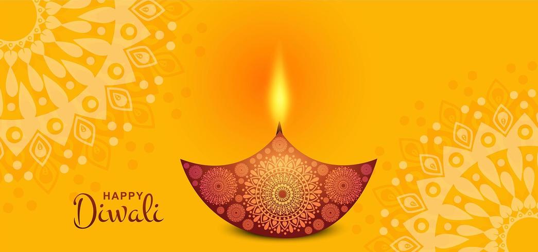 Wenskaart voor Diwali-festivalviering in India vector