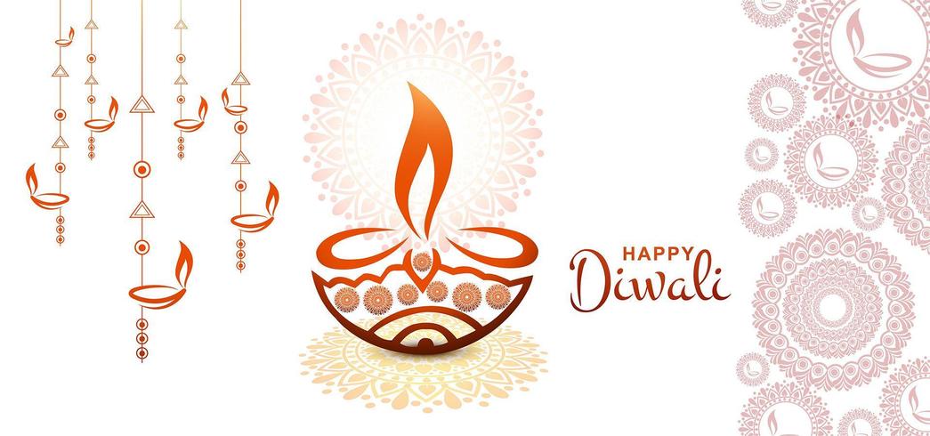 Artistieke diwali-het festival vectorillustratie van de groetkaart vector