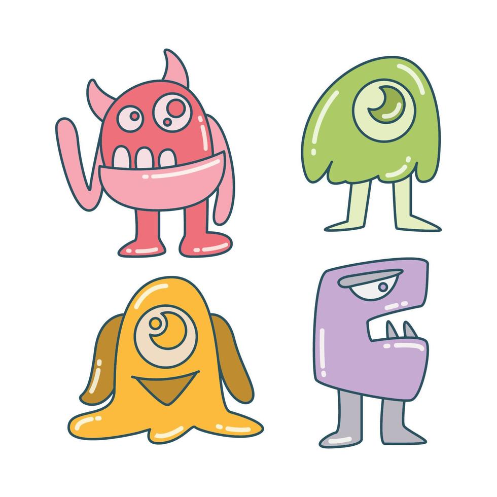 grappige cartoon monster karakters illustratie vector