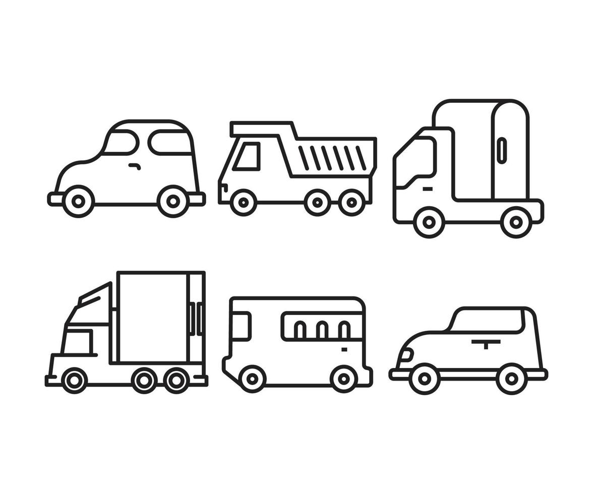 auto en vrachtwagen vectorillustratie vector