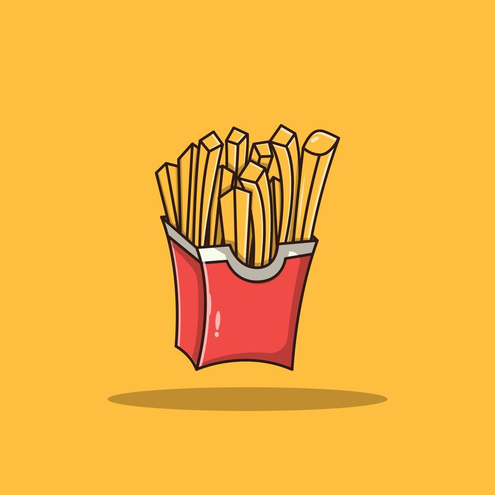 Franse frietjes cartoon vector pictogram illustratie