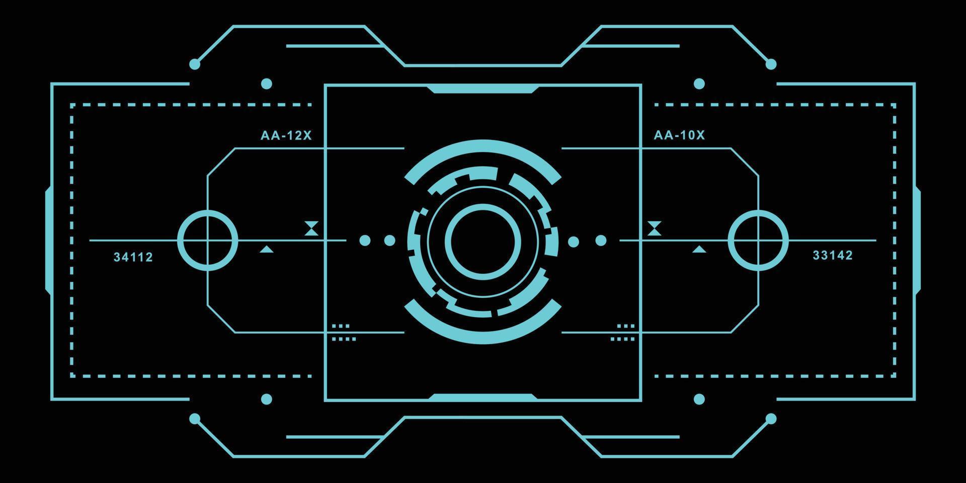 hud futuristisch display met detail. sci-fi beeldscherm. vectorillustratie voor moderne achtergrond. hoogtechnologische gebruikersinterface. vector