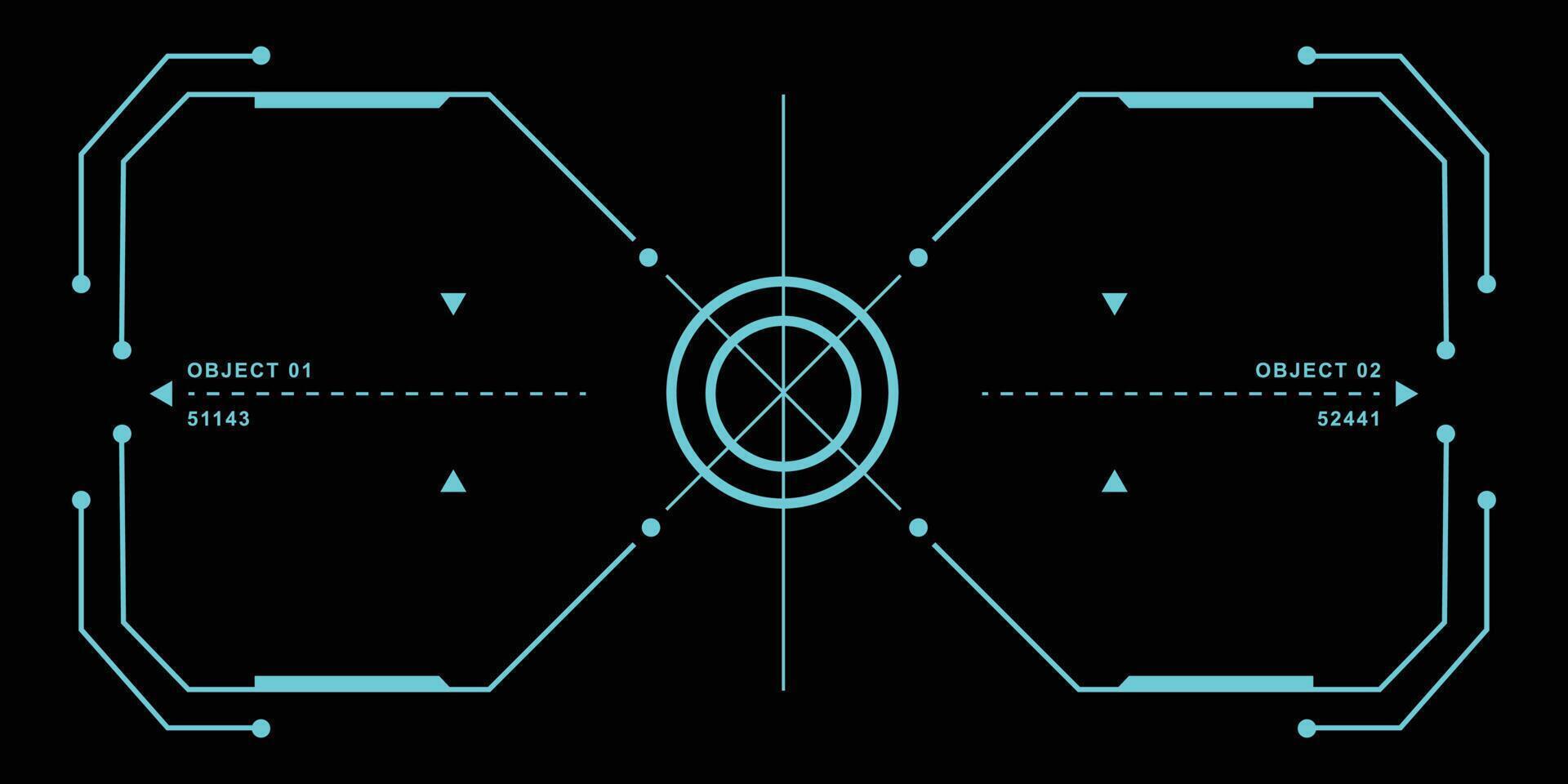 hud futuristisch display met detail. sci-fi beeldscherm. vectorillustratie voor moderne achtergrond. hoogtechnologische gebruikersinterface. vector