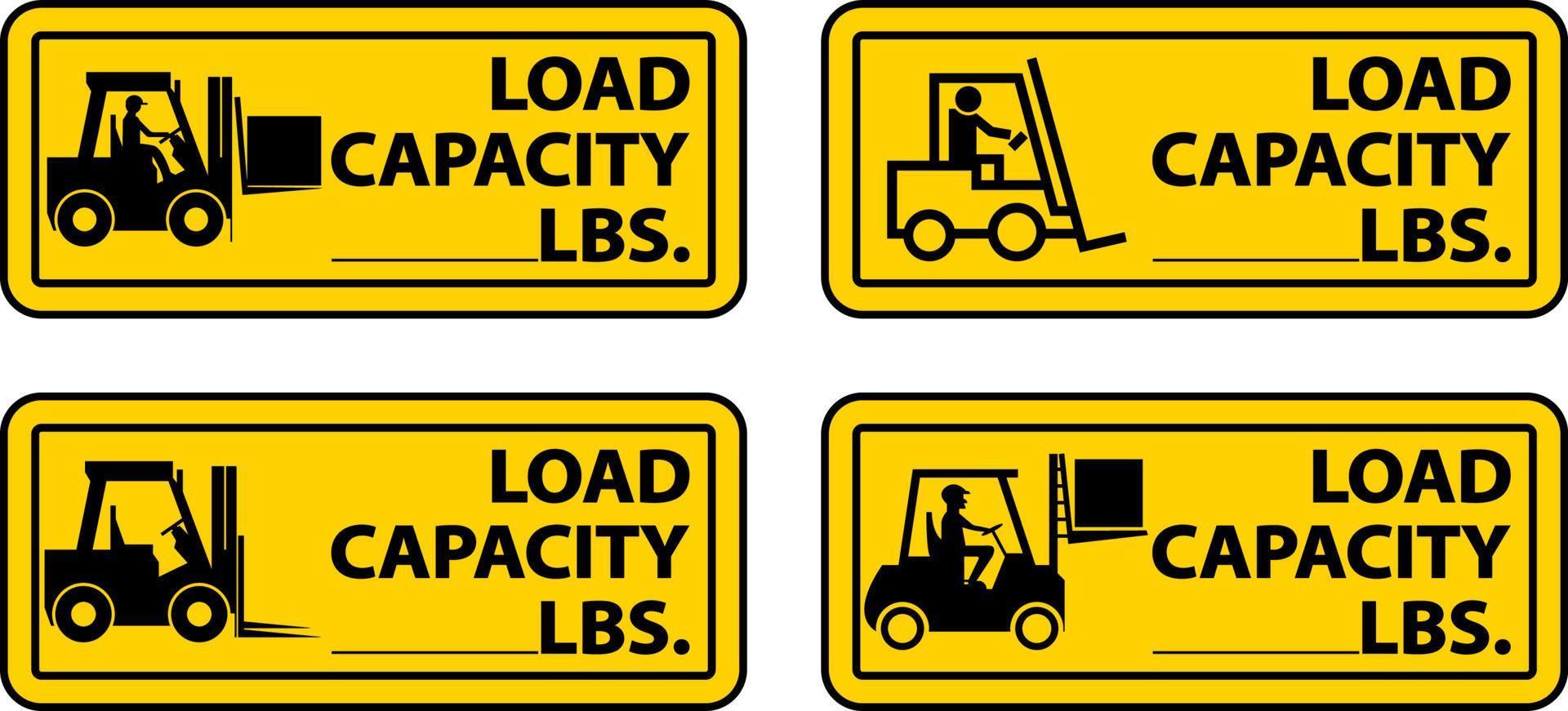 heftruck laadvermogen label teken op witte achtergrond vector