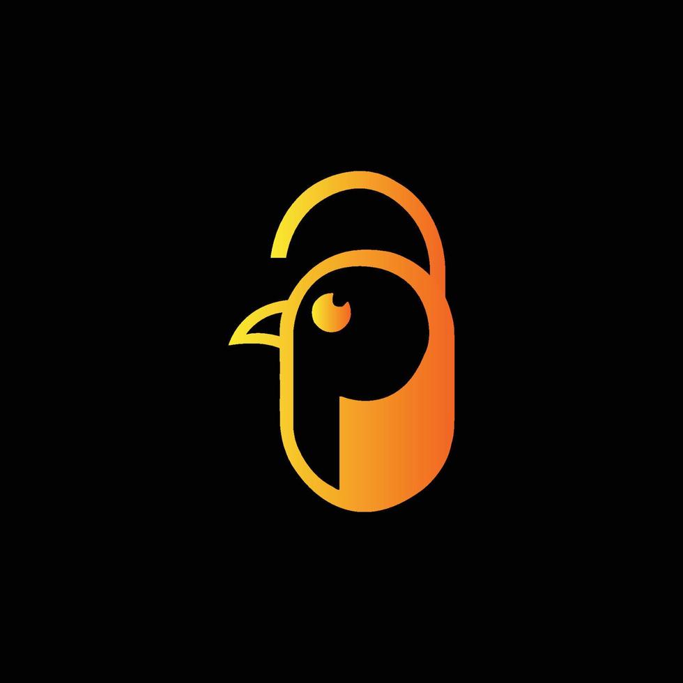 creatief pinguïn kleurrijk slotlogo-ontwerp vector