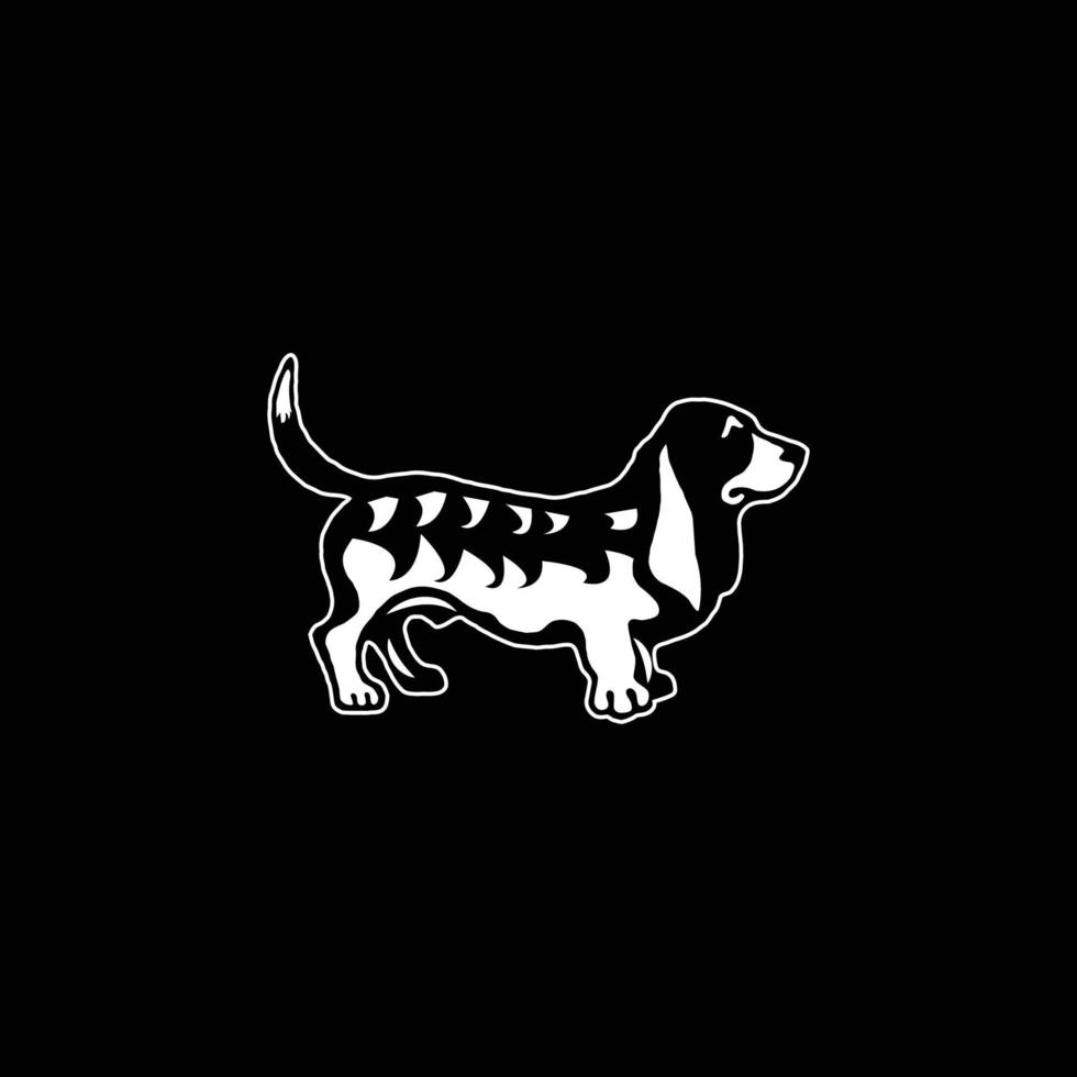 creatief basset hound logo vector ontwerp