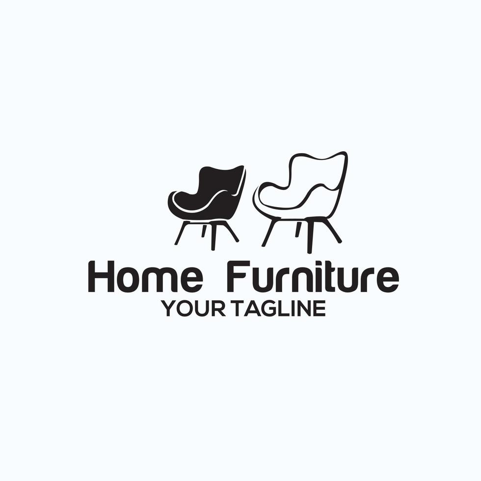 minimalistische meubellogo-ontwerpstijl. huismeubilair logo vector