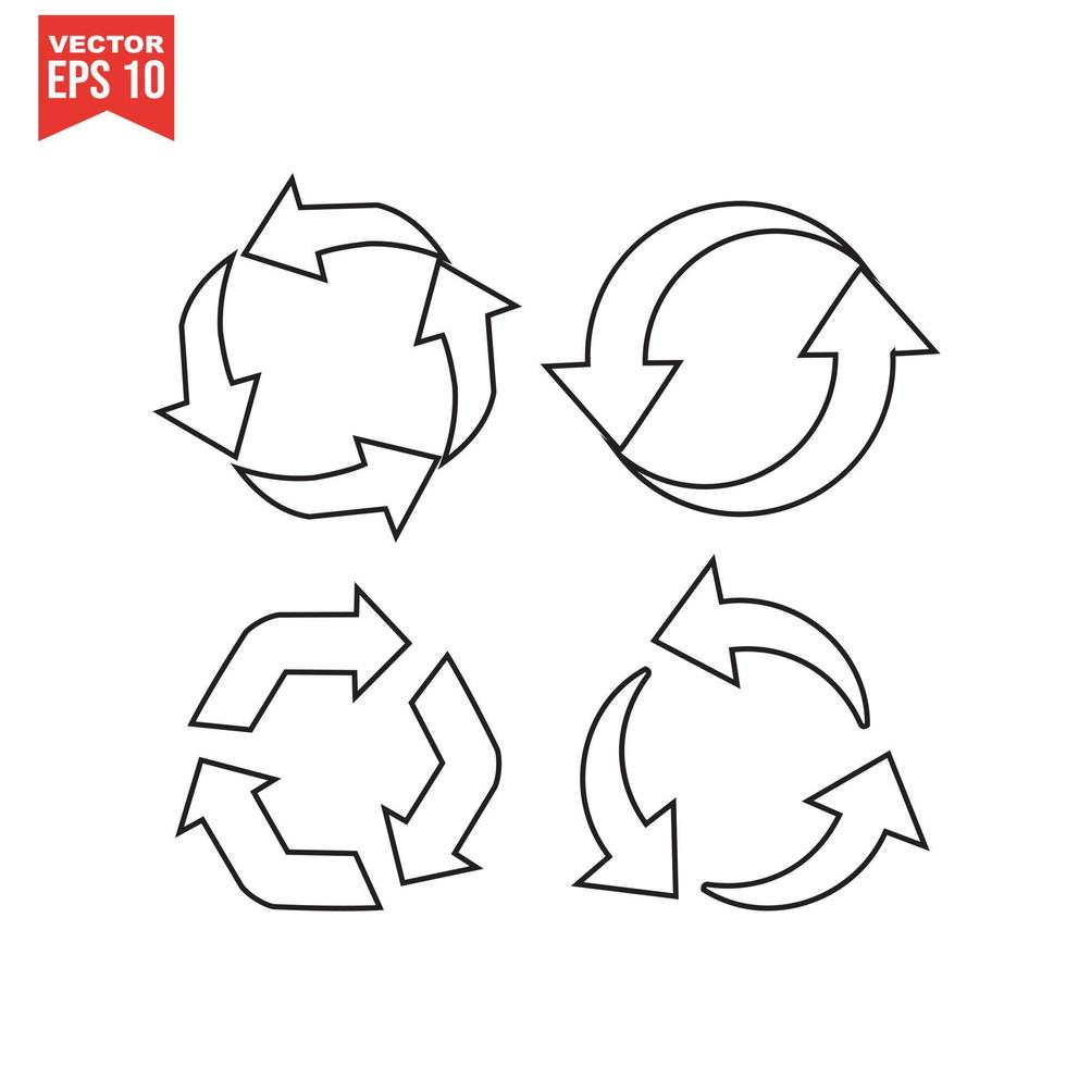 recycle pictogram, recycle pictogram vector, in trendy vlakke stijl geïsoleerd op een witte achtergrond. recycle pictogramafbeelding, recycle pictogramillustratie vector