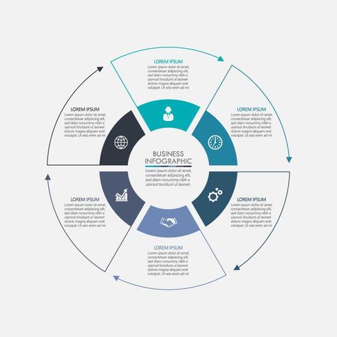 Zakelijke cirkel proces infographic sjabloon vector