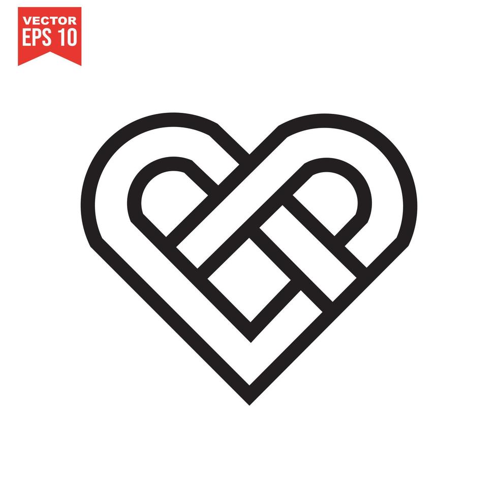 zwart hart pictogram op witte achtergrond. liefde logo hart illustratie. vector