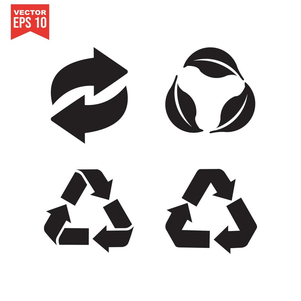 recycle pictogram recycling symbool. vectorillustratie. geïsoleerd op een witte achtergrond. vector