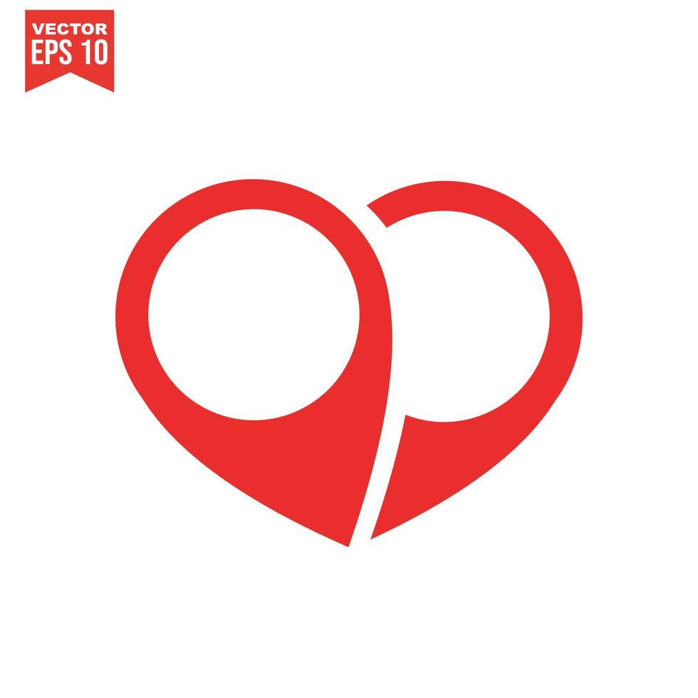 rood hart pictogram op witte achtergrond. liefde logo hart illustratie. vector