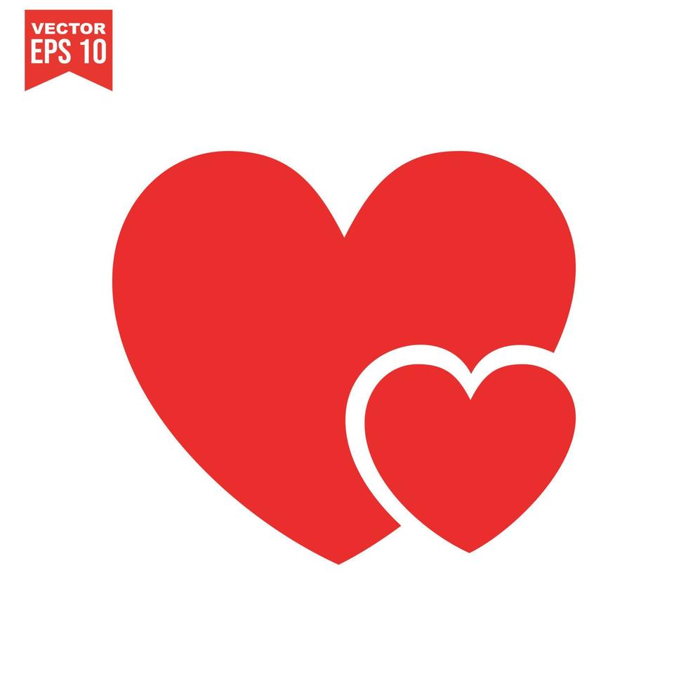 rood hart pictogram op witte achtergrond. liefde logo hart illustratie. vector