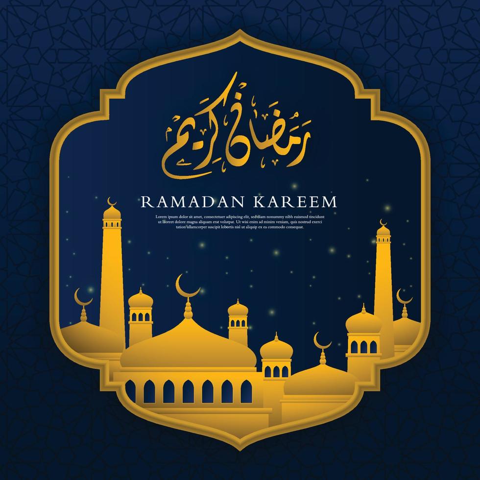 ramadan kareem islamitisch achtergrondontwerp met gebruik in moderne en Arabische stijl voor sociale media-inhoud en banneradvertenties, eid mubarak, hari raya, eid fitr, eid adha, hadj, umrah vector