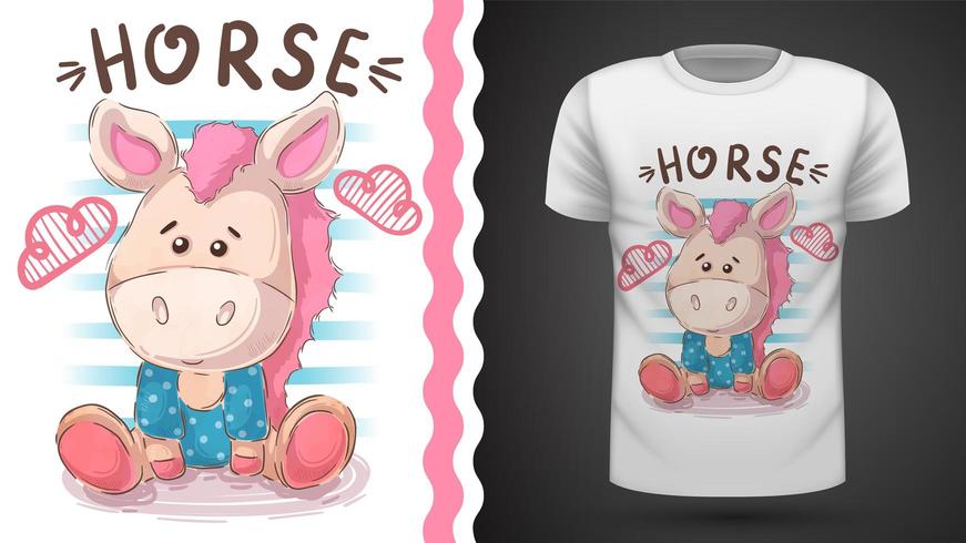 Teddy paard - idee voor print t-shirt vector