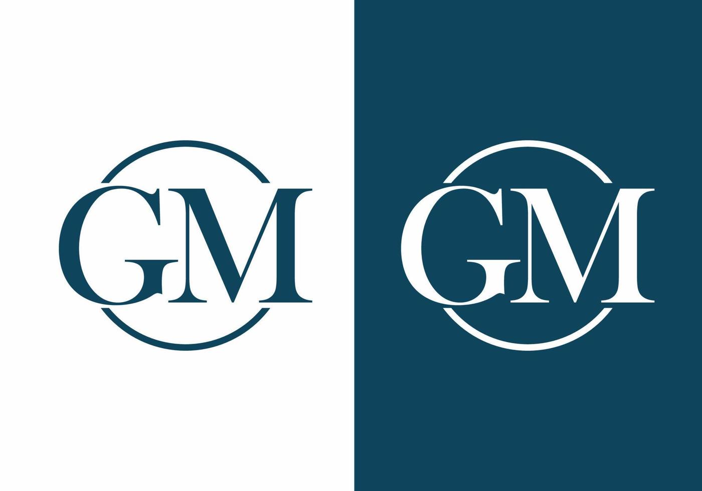 gm letter in cirkel logo vector