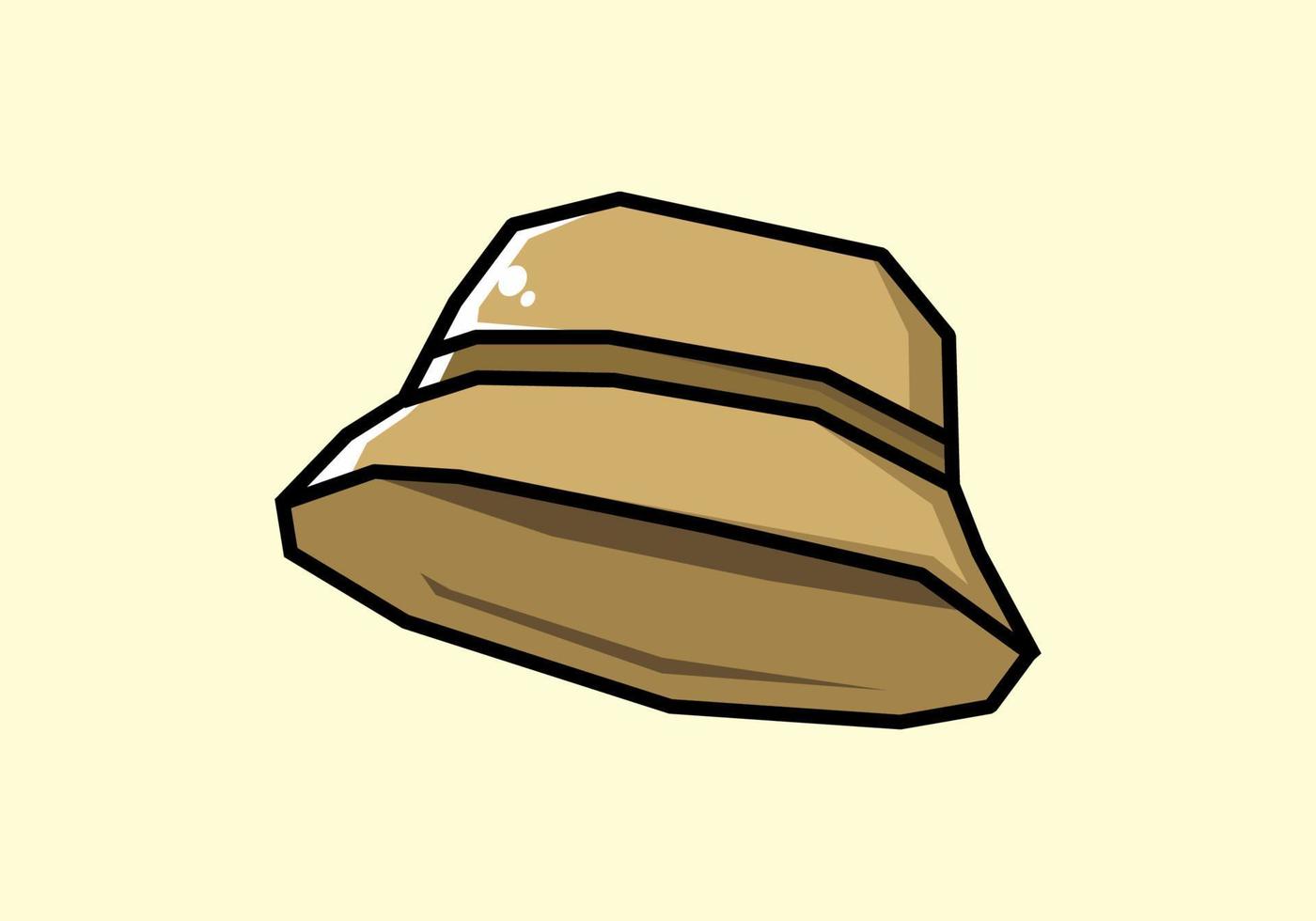 bruine kleur van bucket hat vector