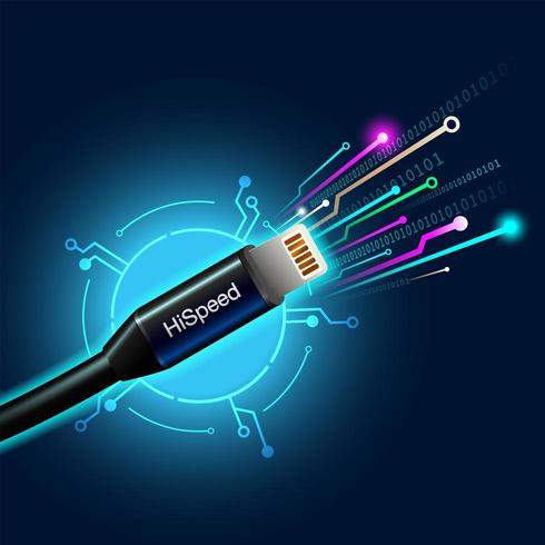 Digitale hoge snelheid internet kabel vector