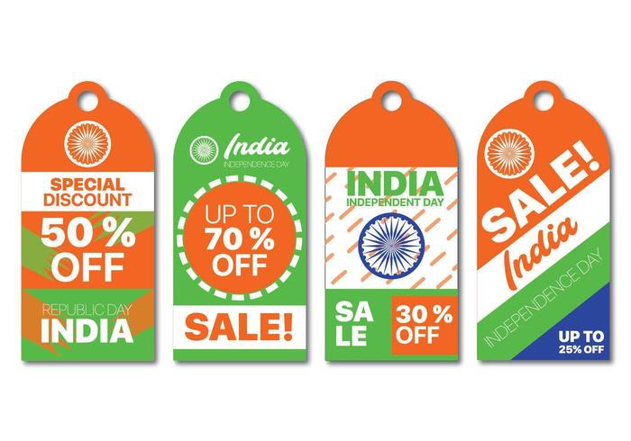 Verkoop labelcollectie voor India Onafhankelijkheidsdag vector
