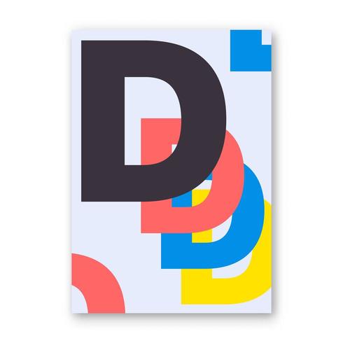 letter d poster vector