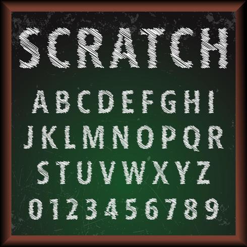 krijtbord Alfabet lettertypesjabloon vector