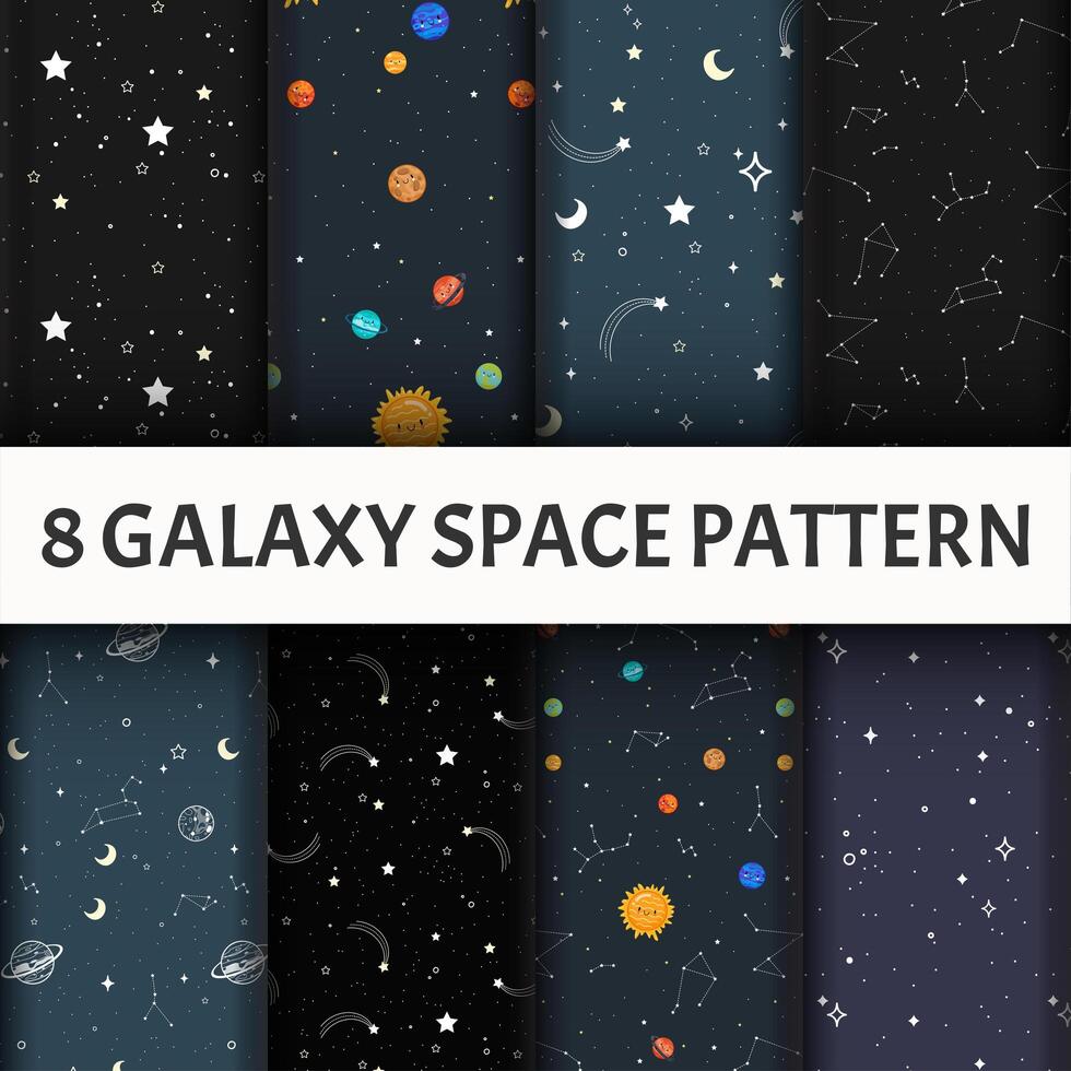 Galaxy patroon ingesteld. vector