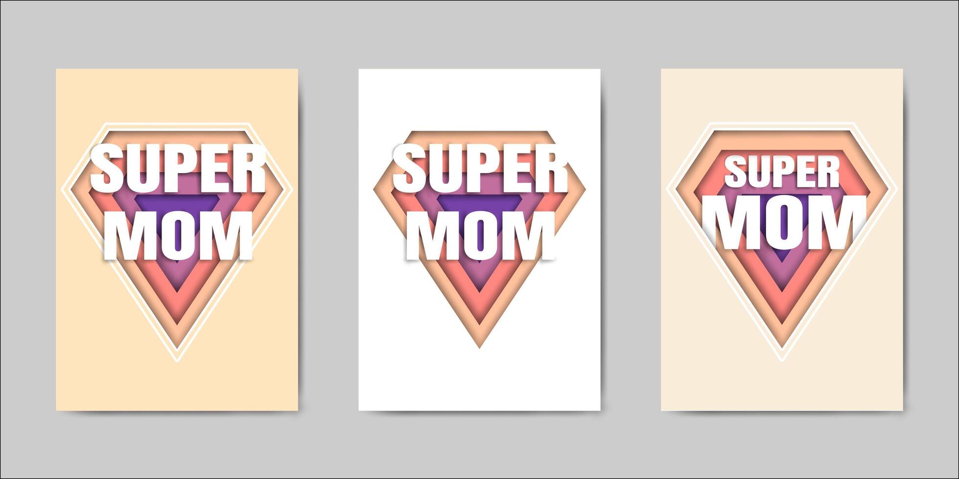 Set van Happy Mothers Day belettering wenskaarten vector