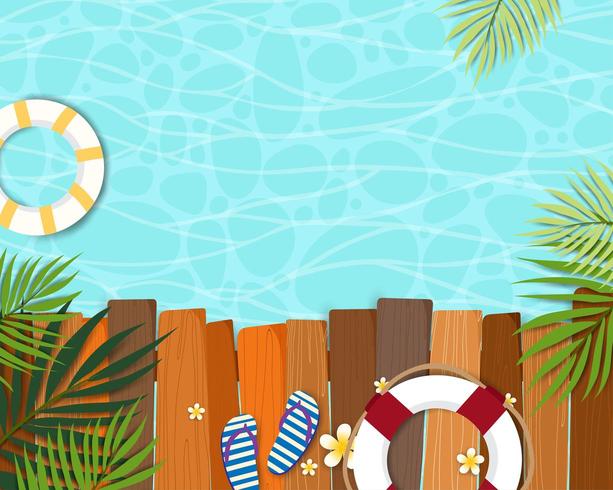 Mooie zomer banner en pool poster kaart vector