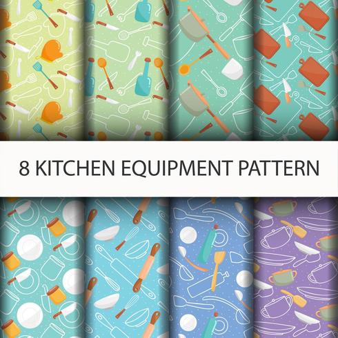 Keuken gereedschap patroon set. vector