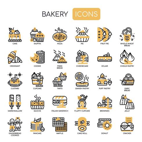 Bakkerij, Pixel Perfect Icons vector