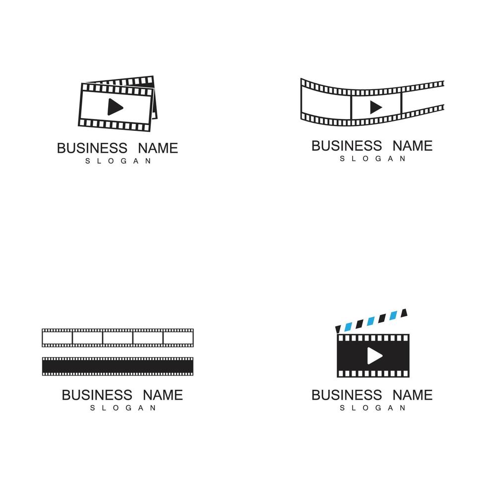 set van filmstrip logo sjabloon vectorillustratie vector