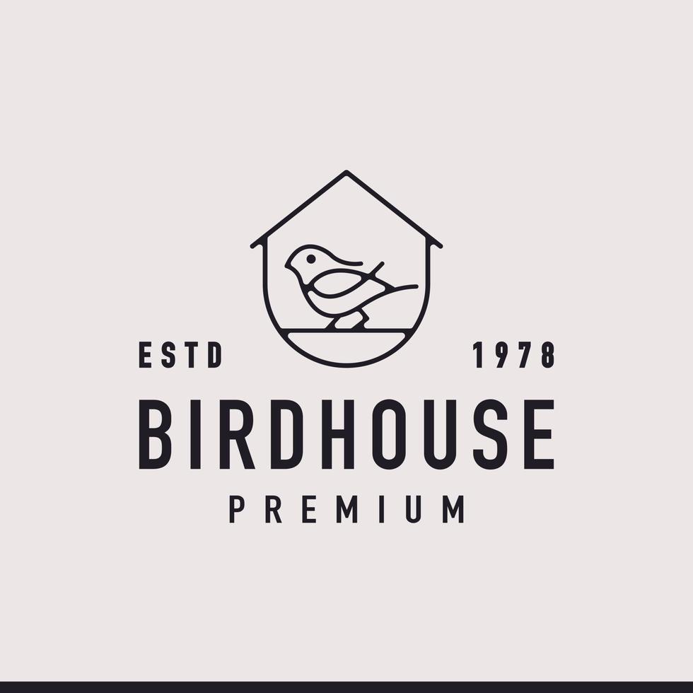 vintage retro label badge embleem vogelhuis hipster logo inspiratie vector