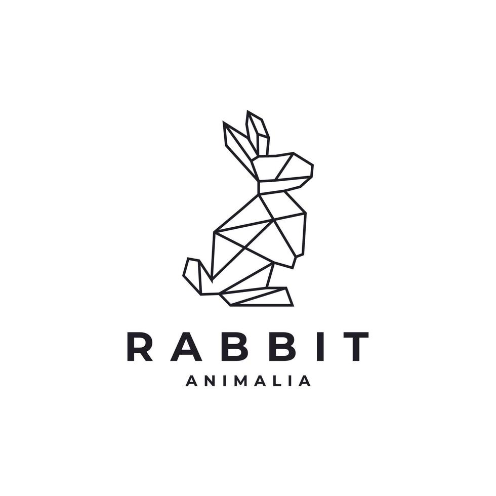 geometrische konijn haas konijn logo hipster vintage vector ontwerp inspiratie