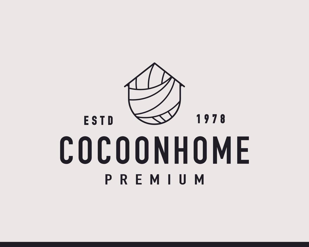 vintage retro cocon huis onroerend goed logo ontwerp inspiratie vector