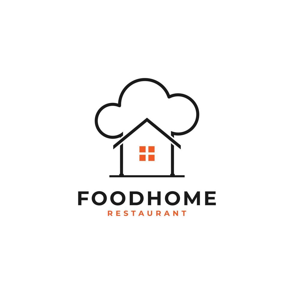 eten huis chef-kok hoed keuken restaurant café logo vector ontwerp inspiratie