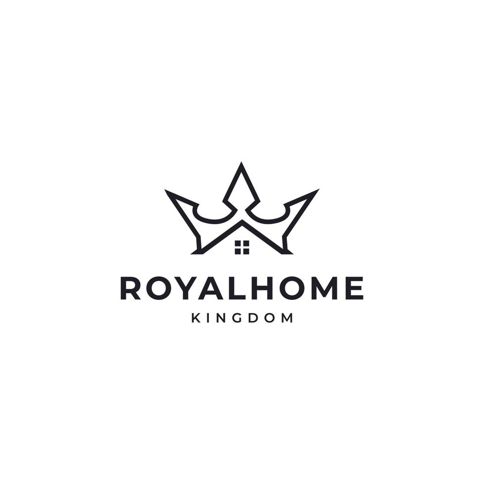 koning koningin kroon huis onroerend goed gebouw appartement premium logo vector ontwerp inspiratie